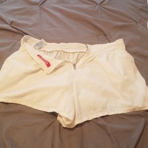 White zipper shorts